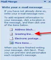 Email با استفاده از Mail merge