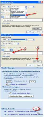 Email با استفاده از Mail merge