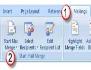 Email با استفاده از Mail merge