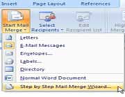 Email با استفاده از Mail merge