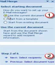 Email با استفاده از Mail merge