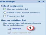 Email با استفاده از Mail merge