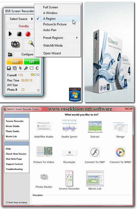 ... محیط ویندوز با BSR Screen Recorder v5.2.7 and Portable