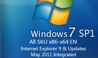 سیستم عامل ویندوز سون سرویس پک 1 Windows 7 SP1 All SKU x86-x64 EN IE9 May 2011 Integrated 