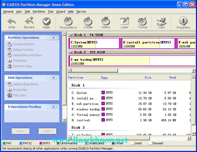 پارتیشن بندی  قوی و مطمئن با EASEUS Partition Master 6.0.1 Home Edition Free