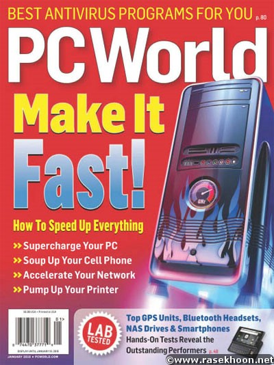 اولین شماره‌ی سال 2010 مجله‌ی پی‌سی ورلد PC World , January 2010