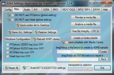 کدک های مورد نیاز ویندوز سون و ویندوز  ADVANCED Codecs 10.0.1 for Windows 7/8/10