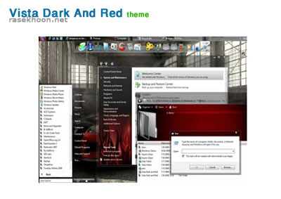 Vista Dark And Red Theme