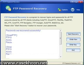 بازیابی رمز عبور در اف تی پی FTP Password Recovery 1.0
