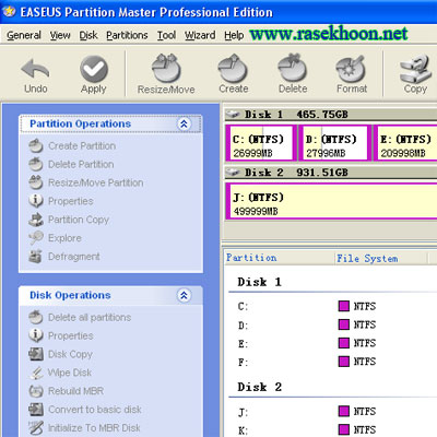 پارتیشن بندی آسان و قوی با EASEUS Partition Master 6.0.1 Professional Edition پارتیشن بندی آسان و قوی با EASEUS Partition Master 6.0.1 Professional Edition