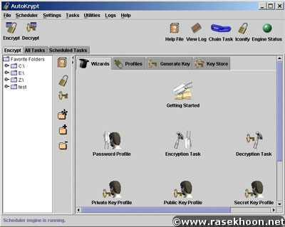 رمز دار یا کشف رمز فایل ها و پوشه ها HiTek Software AutoKrypt v9.05
