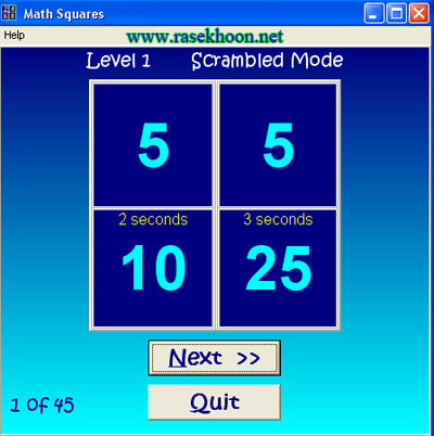 آموزش ریاضی برای کودکان رایگان با Math Squares 1.2.5.1