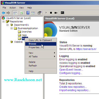 كنسول مديريتي VisualSVN Server Enterprise v3.5.10 كنسول مديريتي VisualSVN Server Enterprise v3.5.10
