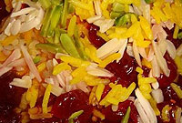 پلو زعفراني با روغن زيتون 