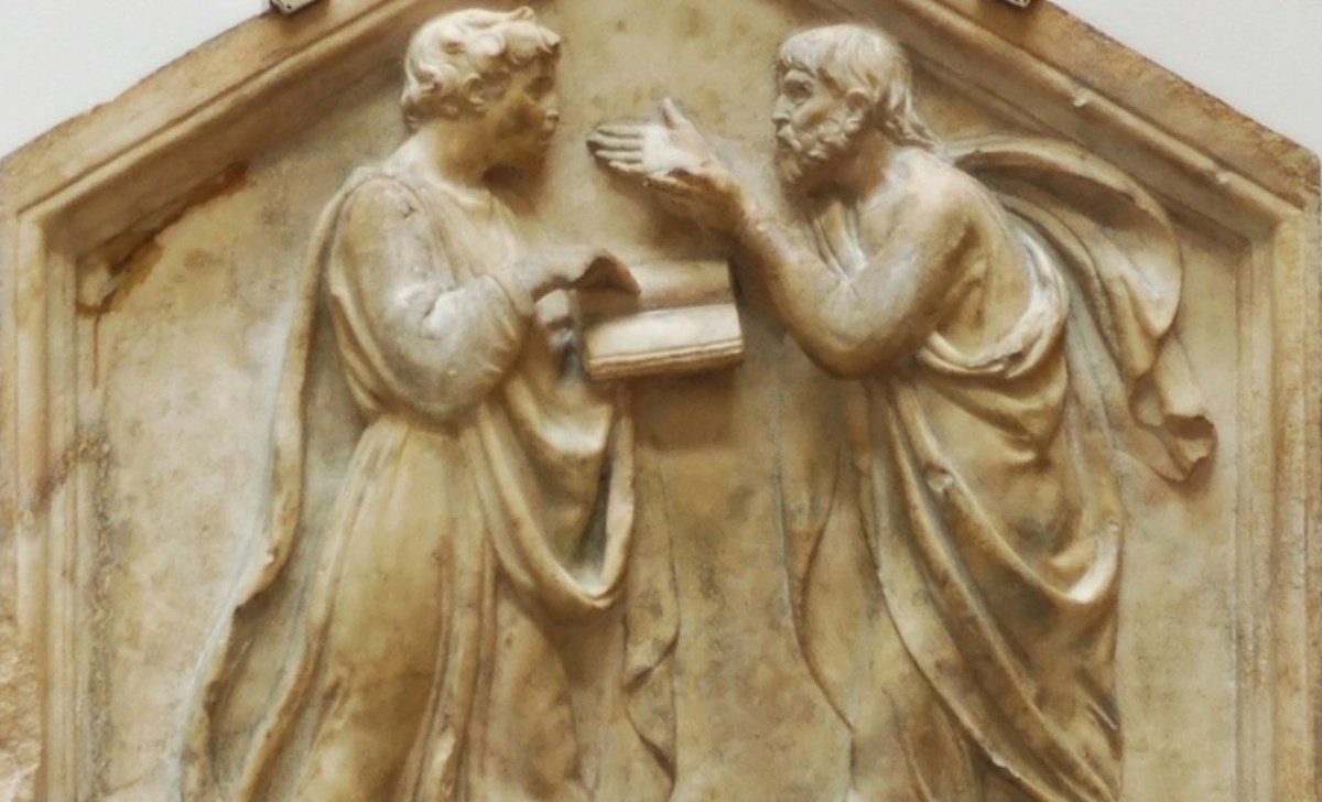Аристотель и Платон.скульптура Лукка делла Роббиа
