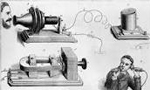 اختراع تلفن توسط "الكساندر گراهام ‏بل" مبتكر شهير اسكاتلندي(1876م)