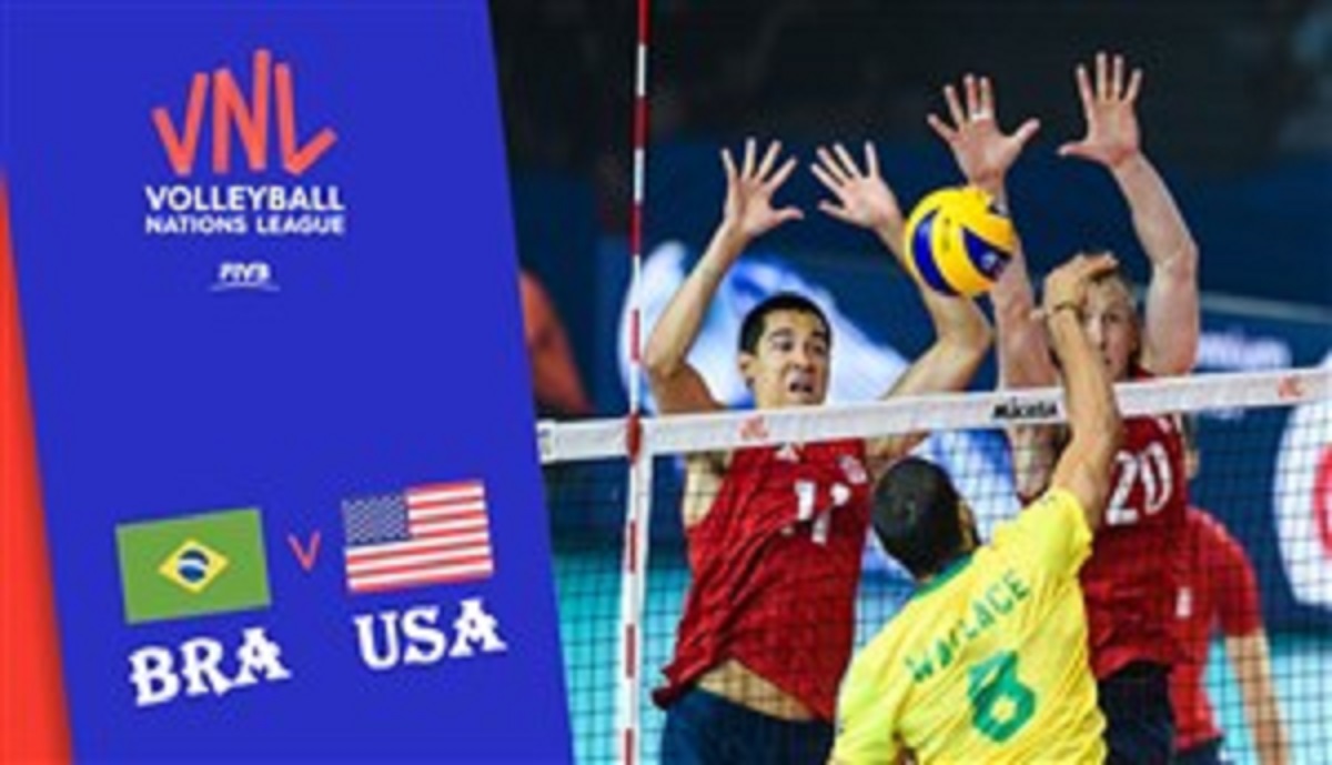 خلاصه والیبال آمریکا 3 - برزیل 2 (لیگ‌ملتهای والیبال)