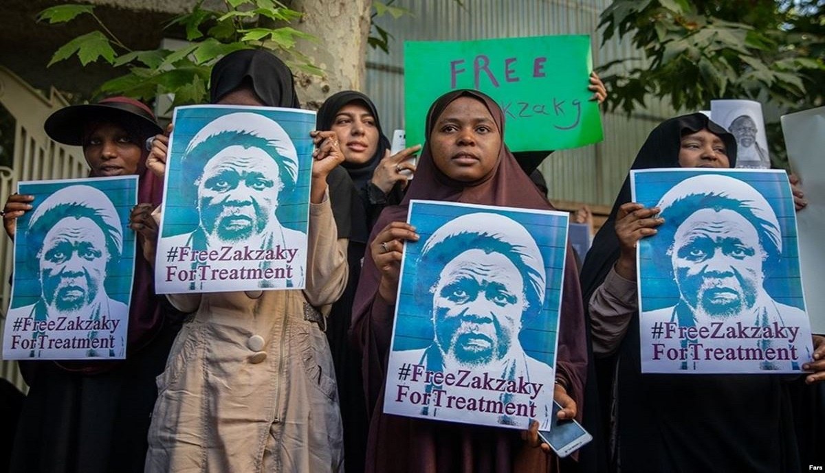 ادامه تحصن معترضان به حبس شیخ زکزاکی در لندن