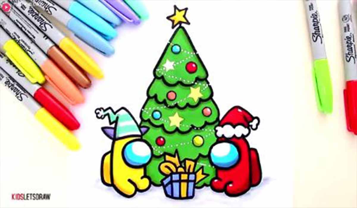 آموزش نقاشی به کودکان | درخت کریسمس