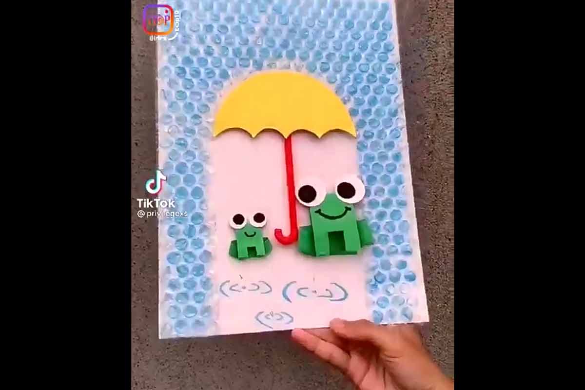 کاردستی کودکان با پلاستیک حباب دار