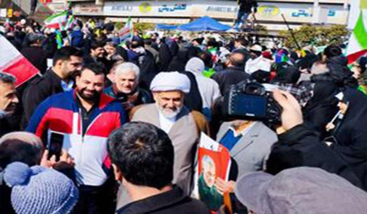 حجت الاسلام حسین طائب در حاشیه راهپیمایی ۲۲ بهمن