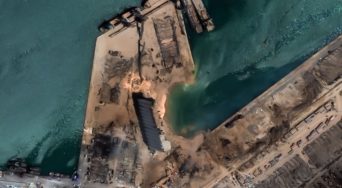 تصاویر ماهواره ای جدید از انفجار بندر بیروت
