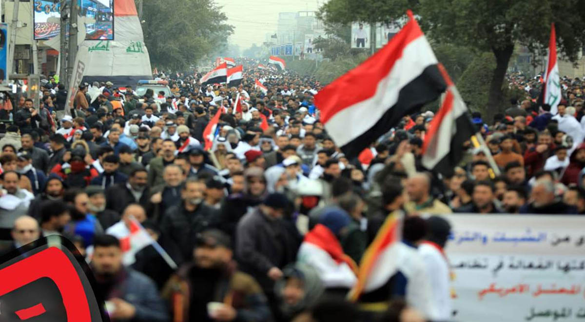 تصاویر هوایی از تظاهرات میلیونی ضد آمریکایی در بغداد