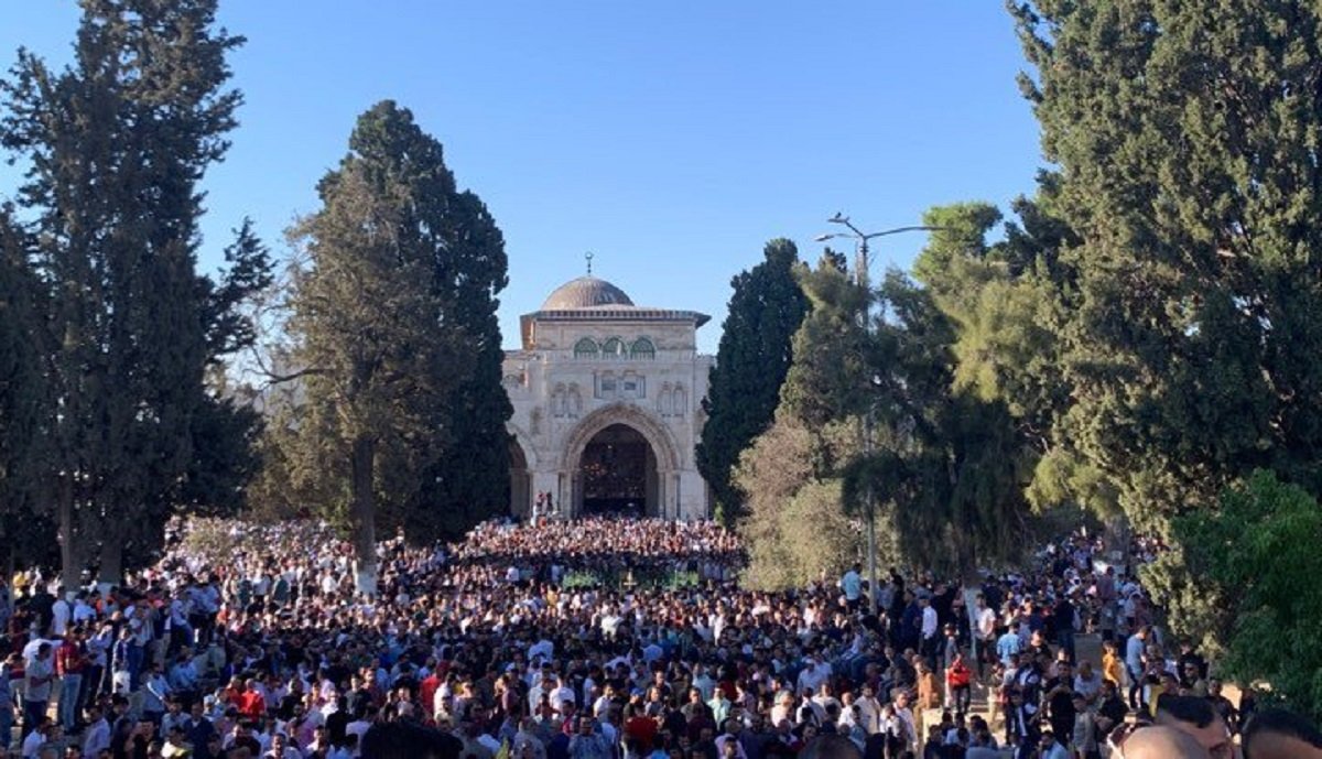 حضور ده‎ها هزار فلسطینی در نماز عید قربان