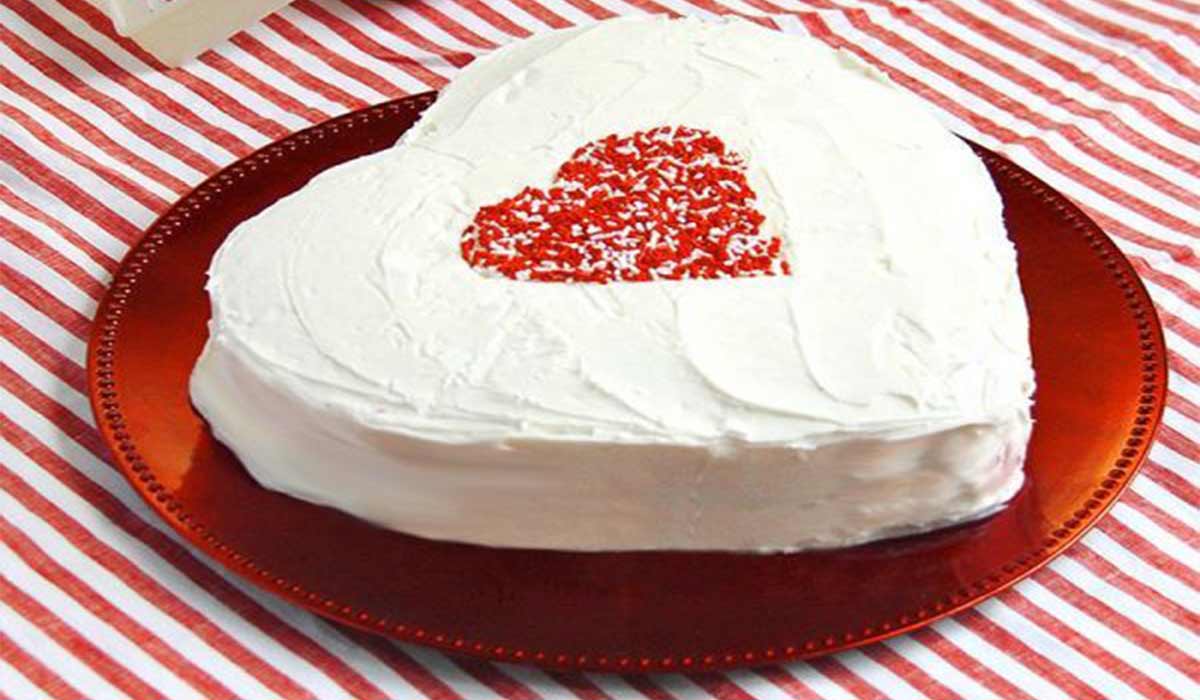 کیک قلبی آسان
