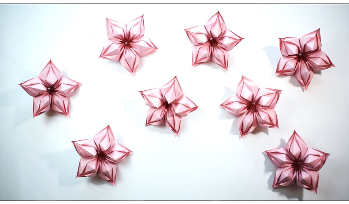 ترفند | گلهای اوریگامی صورتی