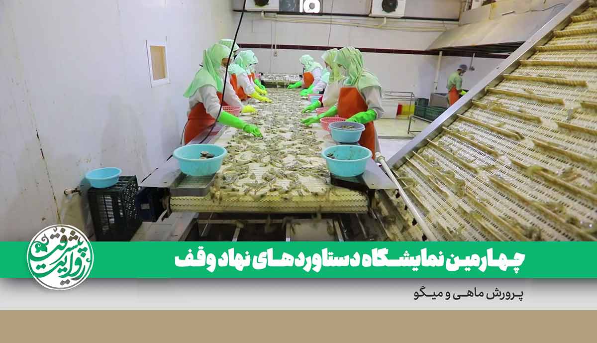 پرورش ماهی و میگو / چهارمین نمایشگاه دستاورد های وقف