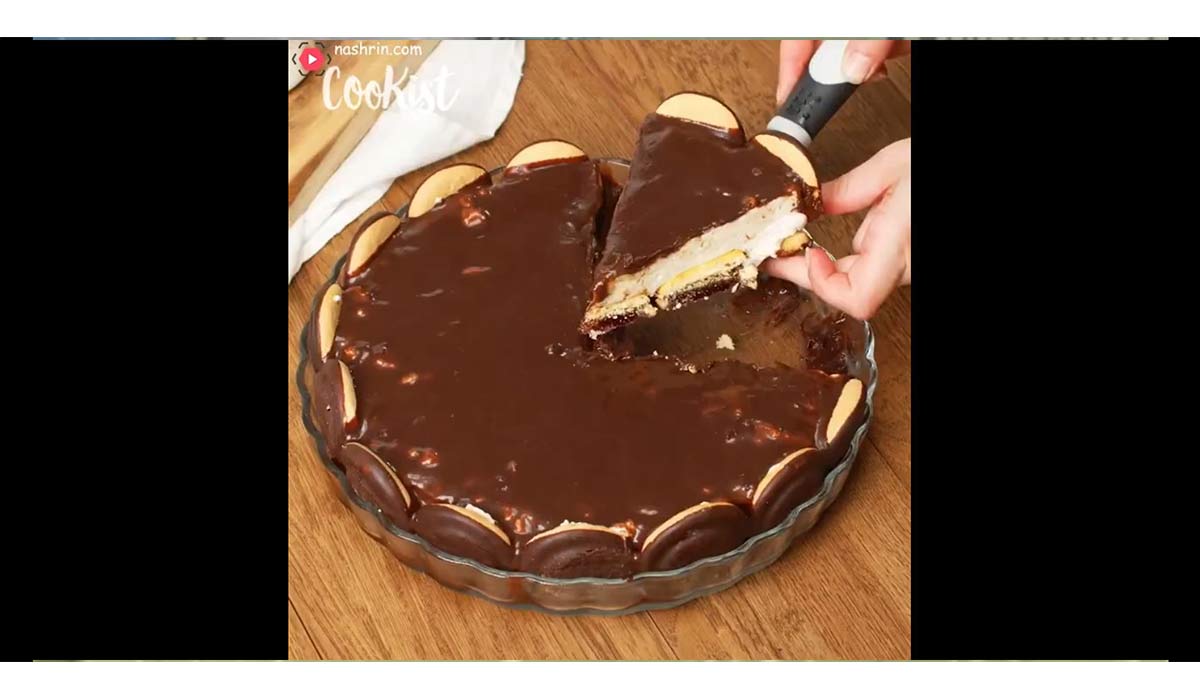 کیک | کیک کوکی شکلات خامه ای