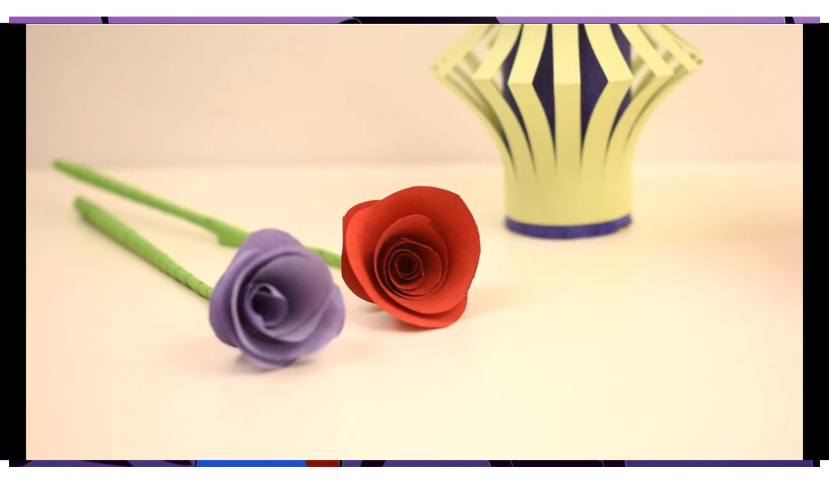 ترفند | طرز ساخت گلدان و گل کاغذی