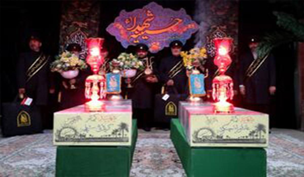 لحظات دیدنی از مراسم تدفین دو شهید گمنام در مسجد جمکران