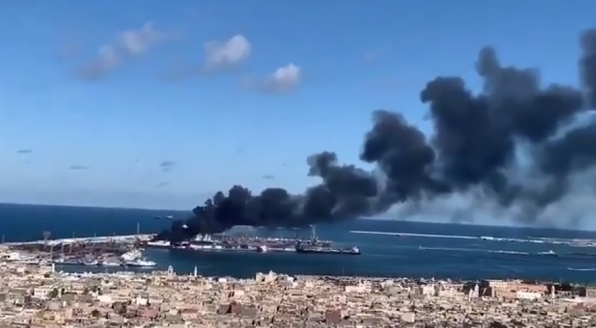 حمله به یک کشتی ترکیه ای در بندر طرابلس