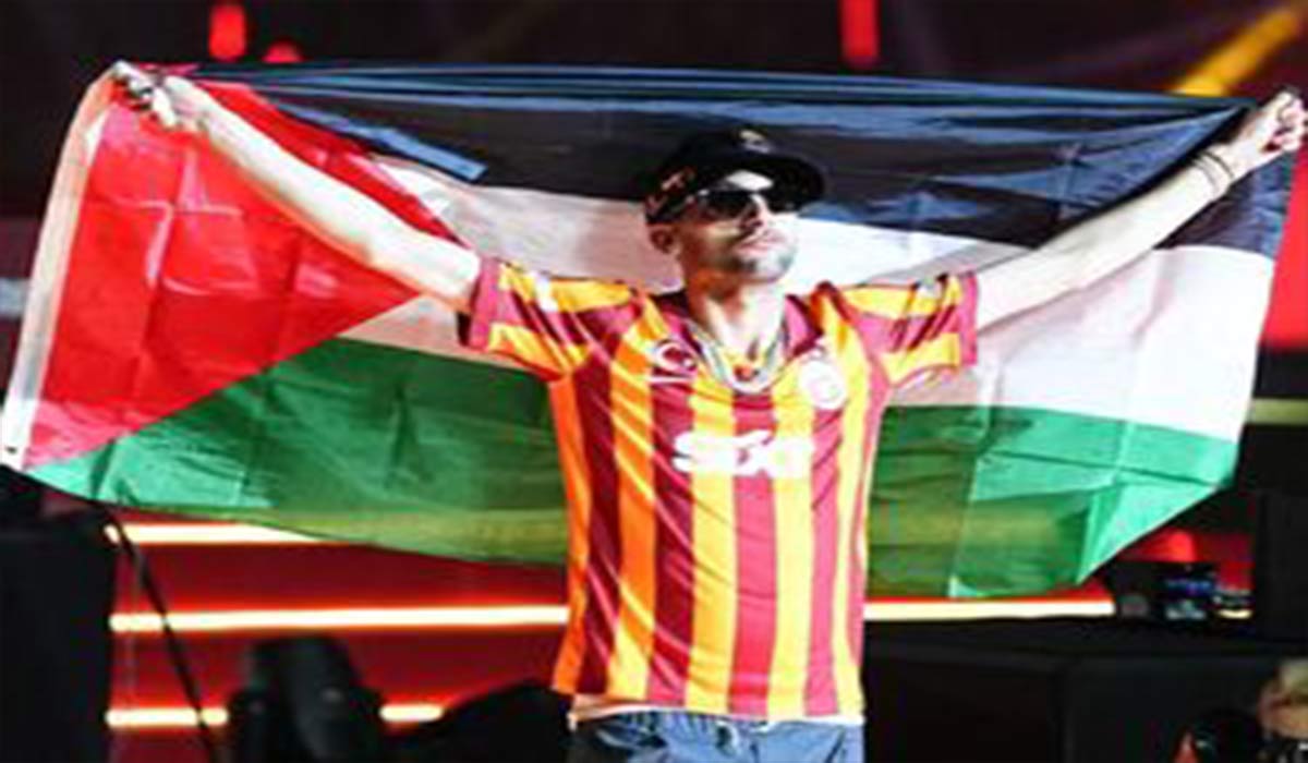حمایت "حکیم زیاش" از فلسطین در جشن قهرمانی