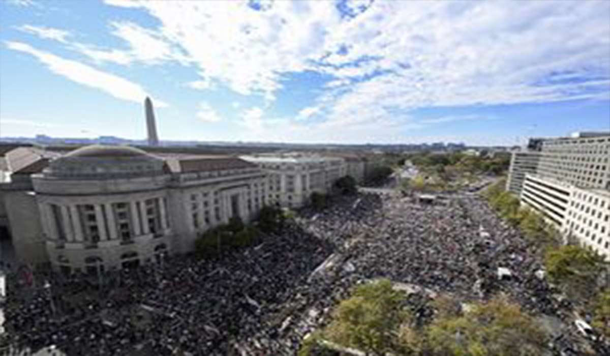 تایم لپسی از تظاهرات بی سابقه در واشنگتن دی‌سی