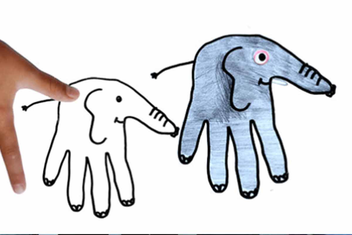 با انگشتات فیل بکش/ نقاشی کودکانه