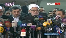 تذکرات پیاپی احمدی نژاد به نماینده الازهر که مدام سخنان اختلاف افکن بر زبان می آورد