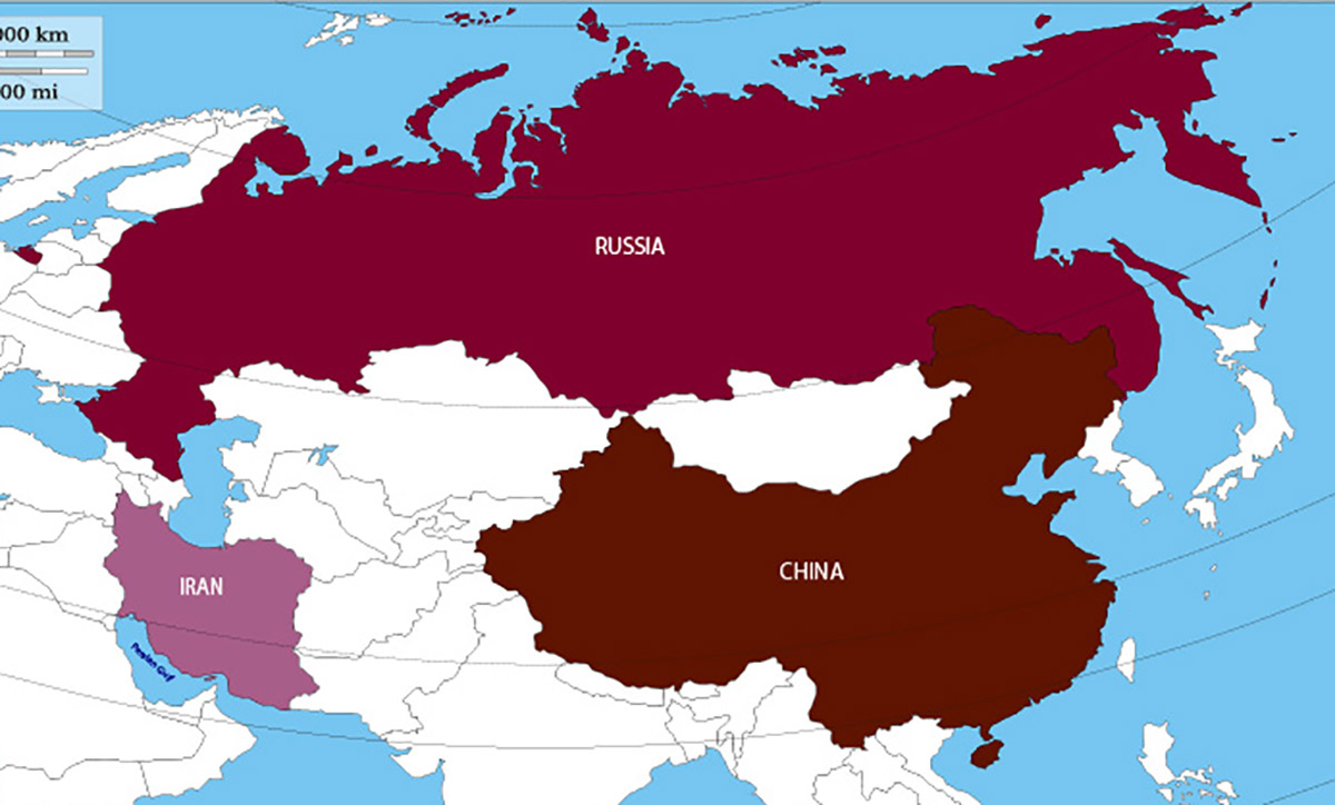 россия и китай на карте