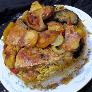 طرز تهیه غذای ملل مقلوبه مرغ (عربی )