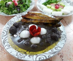 طرز تهیه غذای محلی فسنجون قلقلی باجعفری(گیلانی)