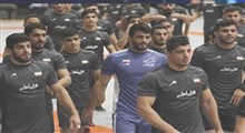 تمرین تیم ملی کشتی با نوای "حیدر حیدر" محمود کریمی