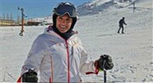 رقابت عاطفه احمدی اسکی‌باز ایرانی در مسابقات آلپاین المپیک زمستانی