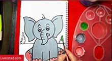 آموزش نقاشی کودکانه/ بچه فیل