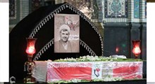 مراسم تشییع پیکر شهید اصلانی در حرم رضوی