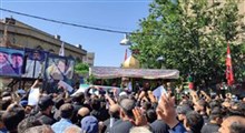 لحظه تدفین ‌پیکر شهید موسوی در حرم عبدالعظیم(ع)