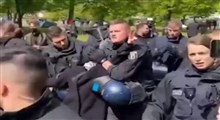 سرکوب حامیان فلسطین توسط پلیس مقابل پارلمان آلمان
