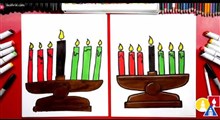 آموزش نقاشی به کودکان | شمعدان رنگی