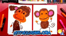 آموزش نقاشی به کودکان | میمون بازیگوش